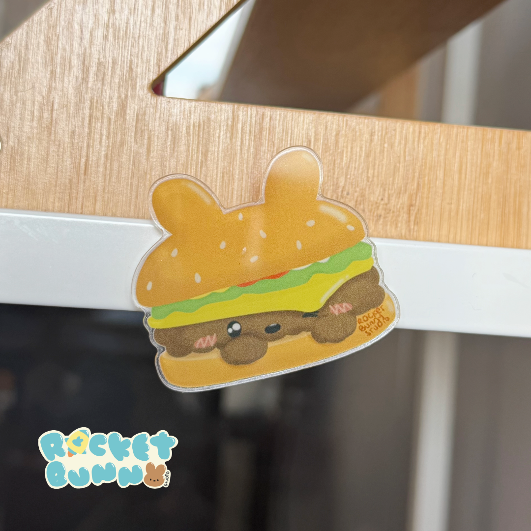 BunPuns - Cheese-BUN-ger Acrylic Magnet