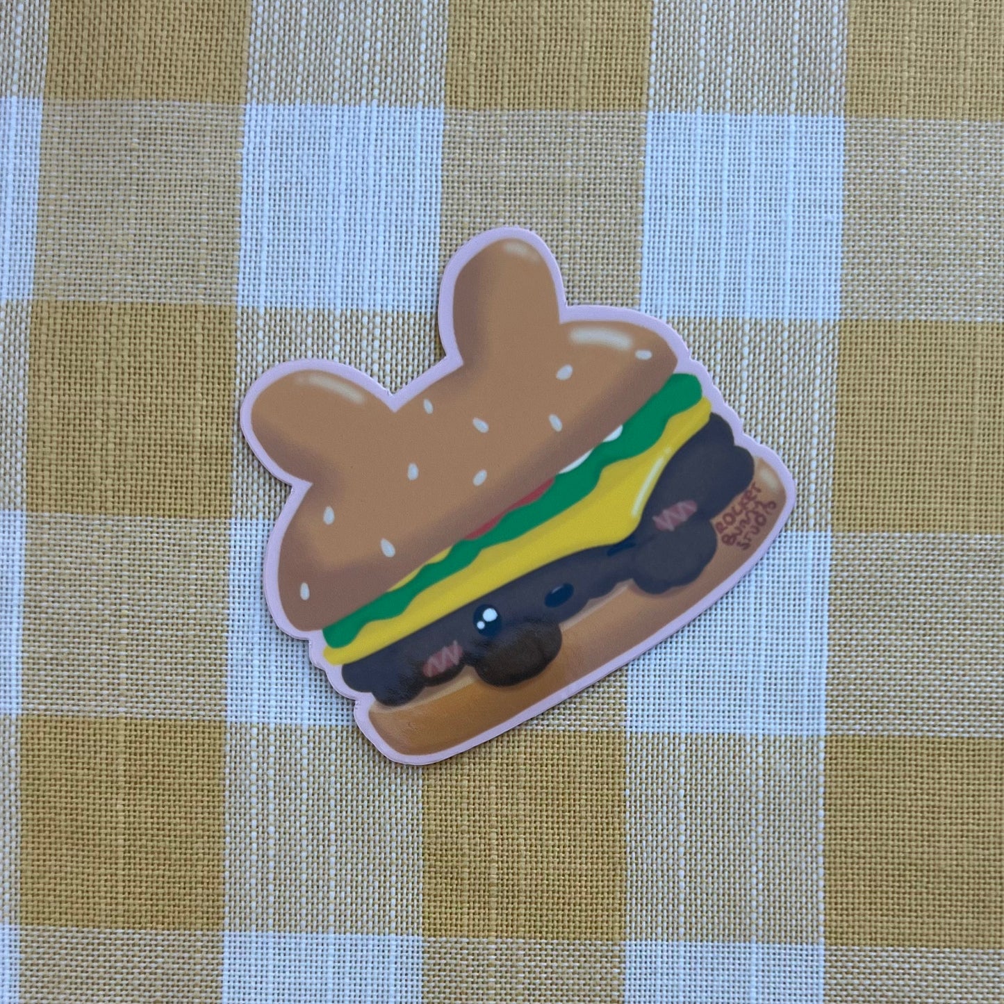 Cheese-bun-ger “Bun Puns” Die-Cut Sticker