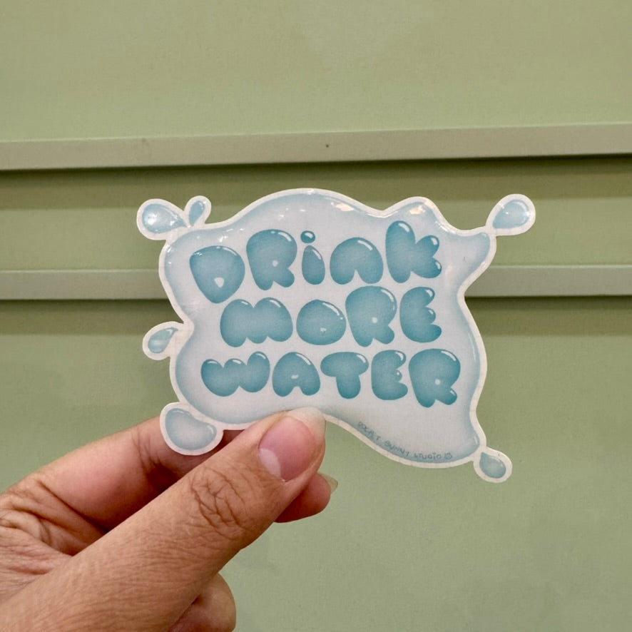 Drink More Water Waterproof Sticker