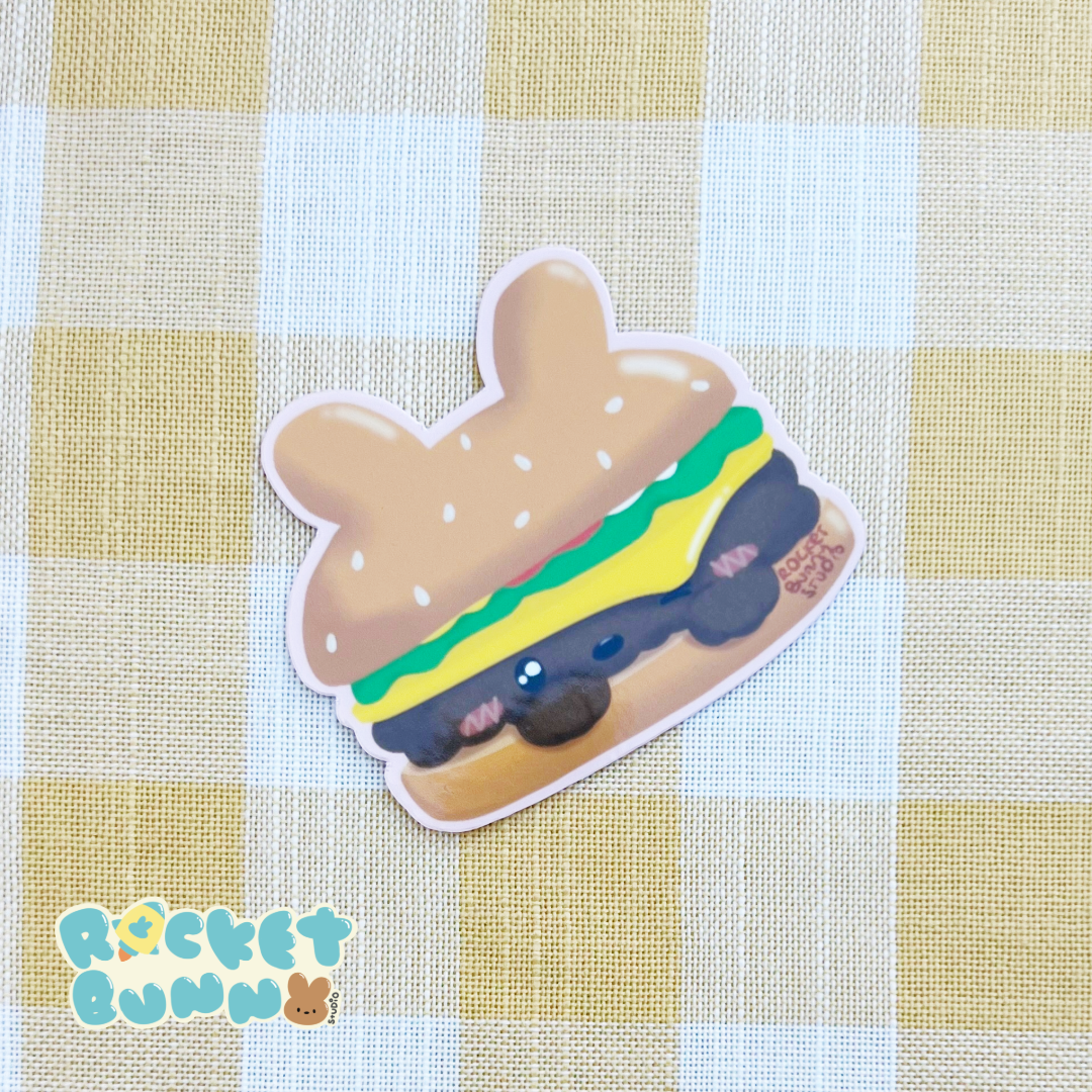 BunPuns - Cheese-BUN-ger Die-Cut Sticker