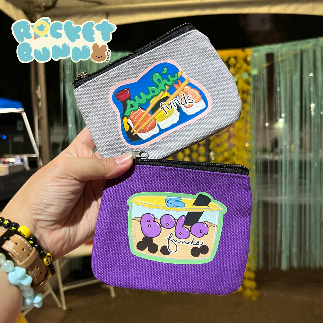 Rainy Day Canvas Coin Purses