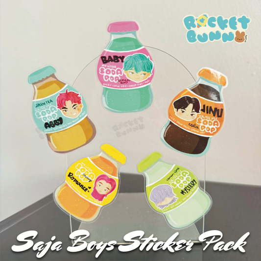 Saja Pop Demon Boys - Transparent Sticker Pack! - Set of 5