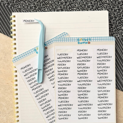 BunBook Sticker Sheets - Days of the Week